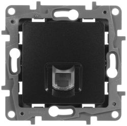 Розетка RJ-11 1 пост Legrand Etika антрацит, картинка