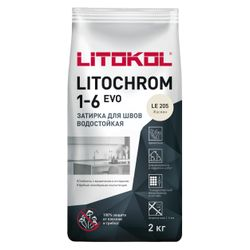 Затирка цементная LITOKOL LITOCHROM 1-6 EVO LE 205 жасмин 2 кг, детальное фото