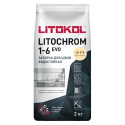 Затирка цементная LITOKOL LITOCHROM 1-6 EVO цвет LE 215 крем-брюле 2 кг, изображение