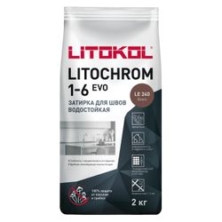 Затирка цементная LITOKOL LITOCHROM 1-6 EVO LE 240 венге 2 кг, вид