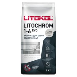 Затирка цементная LITOKOL LITOCHROM 1-6 EVO LE 100 пепельно-белый 2 кг, вид