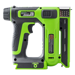 Гвозде-Скобозабиватель степлер аккумуляторный GREENWORKS G24CS10 24V 1х2Ач ЗУ, детальное фото