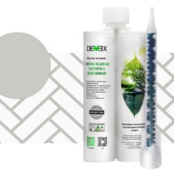 Эпоксидная двухкомпонентная затирка для плиточных швов DEMEX в тубе Пепельный Серый 400 мл, крупный план
