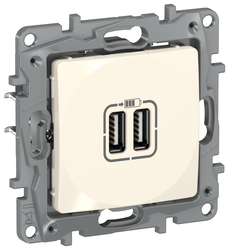 Розетка USB 2 поста Legrand Etika слоновая кость, фото