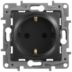Розетка электрическая Legrand Etika 672622 антрацит, фотография