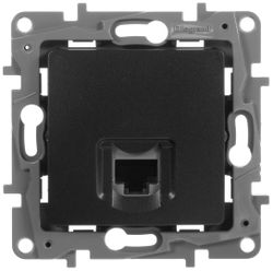 Розетка RJ-45 1 пост Legrand Etika антрацит, детальное фото