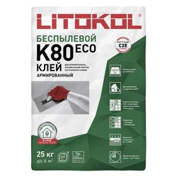 Плиточный клей цементный LITOKOL Litoflex K80 ECO серый 25 кг, картинка