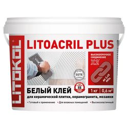 Плиточный клей дисперсионный LITOKOL LITOACRIL PLUS 1 кг, фотография