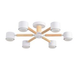 Светильник потолочный Comfi GX53 LED 6х7W 220V Vudi дерево/металл белый, крупный план