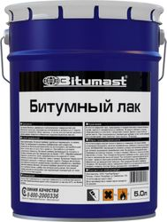 Лак атмосферостойкий битумный Bitumast черный 5 л, крупный план