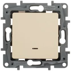 Выключатель 1-клавишный Legrand Etika 672303 слоновая кость, картинка