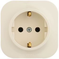 Розетка электрическая Legrand Quteo 782241 слоновая кость, детальное фото