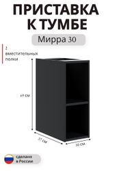 Приставка к тумбе Мирра навесная 69x30 см черный, детальное фото