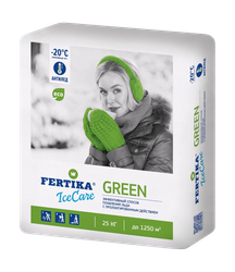 Противогололедный реагент FERTIKA ICECARE GREEN 25 КГ, крупный план