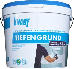 Грунтовка глубокого проникновения KNAUF Тифенгрунд белый 5 кг, крупный план