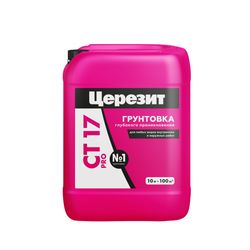 Грунтовка глубокого проникновения готовый Церезит CT 17 PRO желтый 10 л, детальное фото