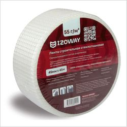 Малярно-штукатурная лента серпянка IZOWAY 42/45 мм x 45 м белая, изображение