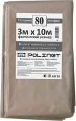 Пленка полиэтиленовая ПВД техническая Polinet 3х10 м, 80 мкм, 0,8 кг, изображение