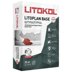 Штукатурка цементная LITOKOL LITOPLAN BASE серый 25 кг, вид
