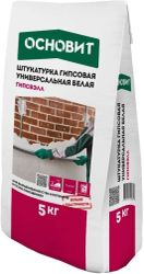 Штукатурка гипсовая универсальная ОСНОВИТ ГИПСВЭЛЛ PG25 W белая 5 кг, фотография