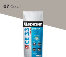 Затирка для швов цементная Церезит СЕ 33 Comfort серая 2 кг, вид