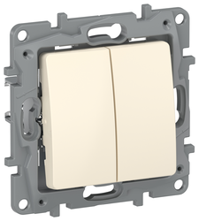 Переключатель 2-клавишный Legrand Etika 672312 слоновая кость, изображение