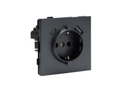 Прзетка USB/TYPE-C 1 пост ALTECH ENCORE 1SUCG графит, изображение