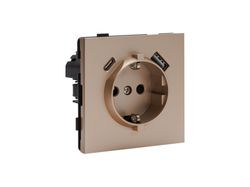 Прзетка USB/TYPE-C 1 пост ALTECH ENCORE 1SUCY шампань, картинка