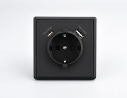 Прзетка USB/TYPE-C 1 пост ALTECH ENCORE 1SUCВ черный, картинка