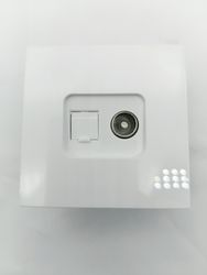 Розетка TV,Компьютерная 1 пост ALTECH Encore белый, вид
