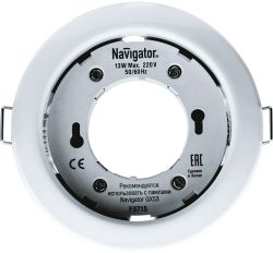 Светильник встраиваемый Navigator 71277 NGX-R1-001-GX53, белый, детальное фото