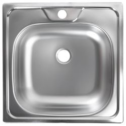 Мойка врезная ЮКИНОКС clm480.480 4c-0c сталь 48х48х15,5 см, вид