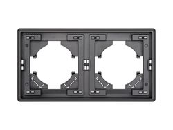 Рамка 2 поста ALTECH ENCORE 2PG графит, крупный план