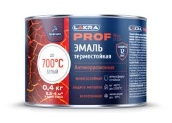 Эмаль термостойкая антикоррозионная лакра PROF IT до 700С Белый 0,4  кг, детальное фото
