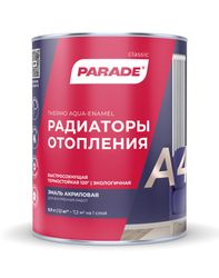 Эмаль PARADE А4 радиаторы отопления акриловая термо бел. п/мат. 0,9л, вид