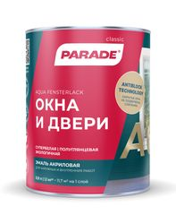 Эмаль PARADE а6 окна & двери полуглянц. 0,9л, вид