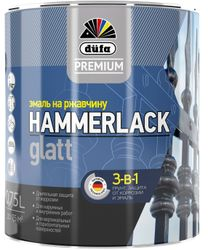Эмаль по ржавчине DUFA PREMIUM HAMMERLACK 3В1 черная 0,75 л, картинка