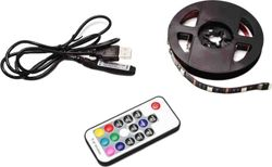Светодиодная лента Apeyron Electrics SMD 5050 IP20 30LED 5В 7,2Вт RGB 2х0,5 м, крупный план