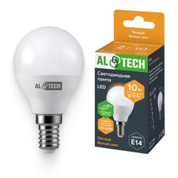 Лампочка светодиодная ALTECH LED 10Вт 3000К 900Лм E14 Шар, детальное фото