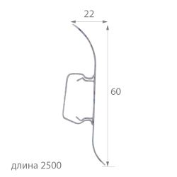 Плинтус ПВХ 60мм TECHNICAL Т03 ЧЕРНЫЙ 2,5м, детальное фото
