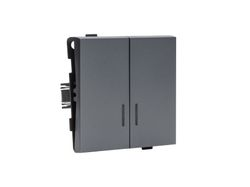 Выключатель двухклавишный ALTECH ENCORE 2SIG графит, крупный план