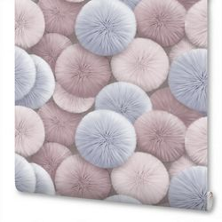 Виниловые обои WALLSECRET Pompon 8992-16 разноцветные 1,06х10,05 м, крупный план