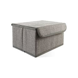 Коробка для хранения вещей серый с крышкой 25x19x13, детальное фото