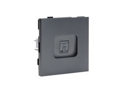 Розетка компьютерная 1 пост ALTECH ENCORE 1SPCG cat6e 10Gb графит, фото