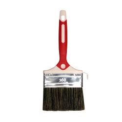 Кисть плоская, натуральная щетина, двухк. рукоятка, 100мм PARADE, фото