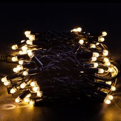 Гирлянда бахрома SYSTEM PROF 100 LED теплый белый 2 м, изображение