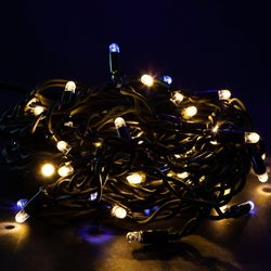 Гирлянда бахрома SYSTEM PROF 50 LED теплый,холодный белый 3 м, крупный план