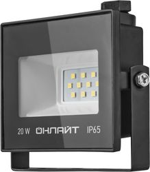 Прожектор LED 20 Вт 4000 К IP65 черный 12х12х2,3 см, фото