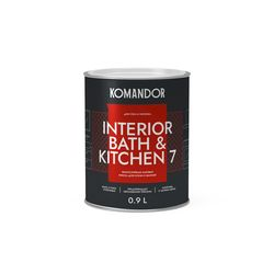 Краска влагостойкая матовая KOMANDOR INTERIOR BATH&KITCHEN 7 БАЗА A 0,9 Л, детальное фото