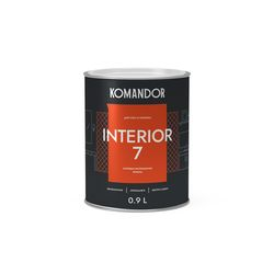 Краска для стен и потолков матовая KOMANDOR INTERIOR 7 БАЗА C 0,9 Л, крупный план